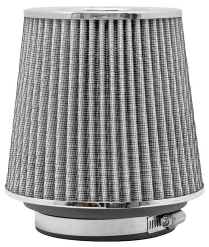 K&N Engineering K&N Universal Filter Chrome Round Tapered White - 4in Flange ID x 1.125in Flange Length x 5.5in H