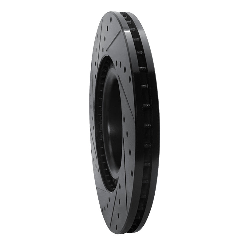 R1 Concepts R1 01-03 Audi S8 Front Right Drilled & Slotted Black Brake Rotor