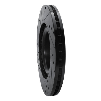 R1 Concepts R1 01-03 Audi S8 Front Right Drilled & Slotted Black Brake Rotor