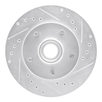 R1 Concepts R1 91-03 Chevrolet Blazer Front Right Drilled & Slotted Silver Brake Rotor