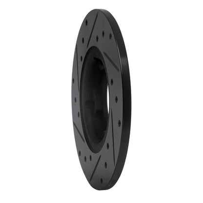 R1 Concepts R1 80-82 Toyota Tercel Front Right Drilled & Slotted Black Brake Rotor