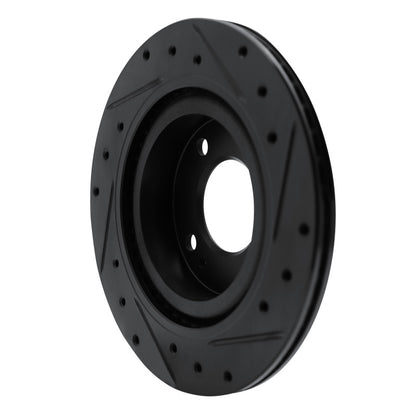 R1 Concepts R1 16-25 Dodge Attitude (Mexico) Front Left Drilled & Slotted Black Brake Rotor