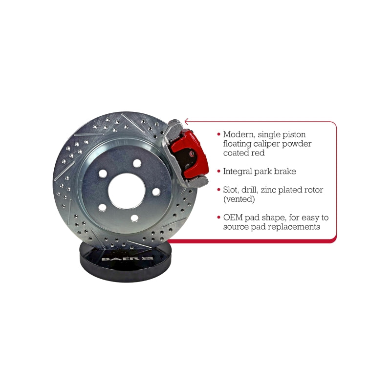 Baer Brakes GM 10/12 Bolt (BIH/BOA) Fullsize 11.65in Classic Series Rear Brake Kit - Red