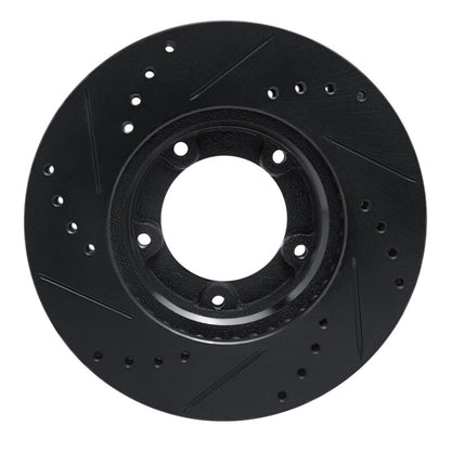 R1 Concepts R1 84-95 Toyota Pickup Front Right Drilled & Slotted Black Brake Rotor