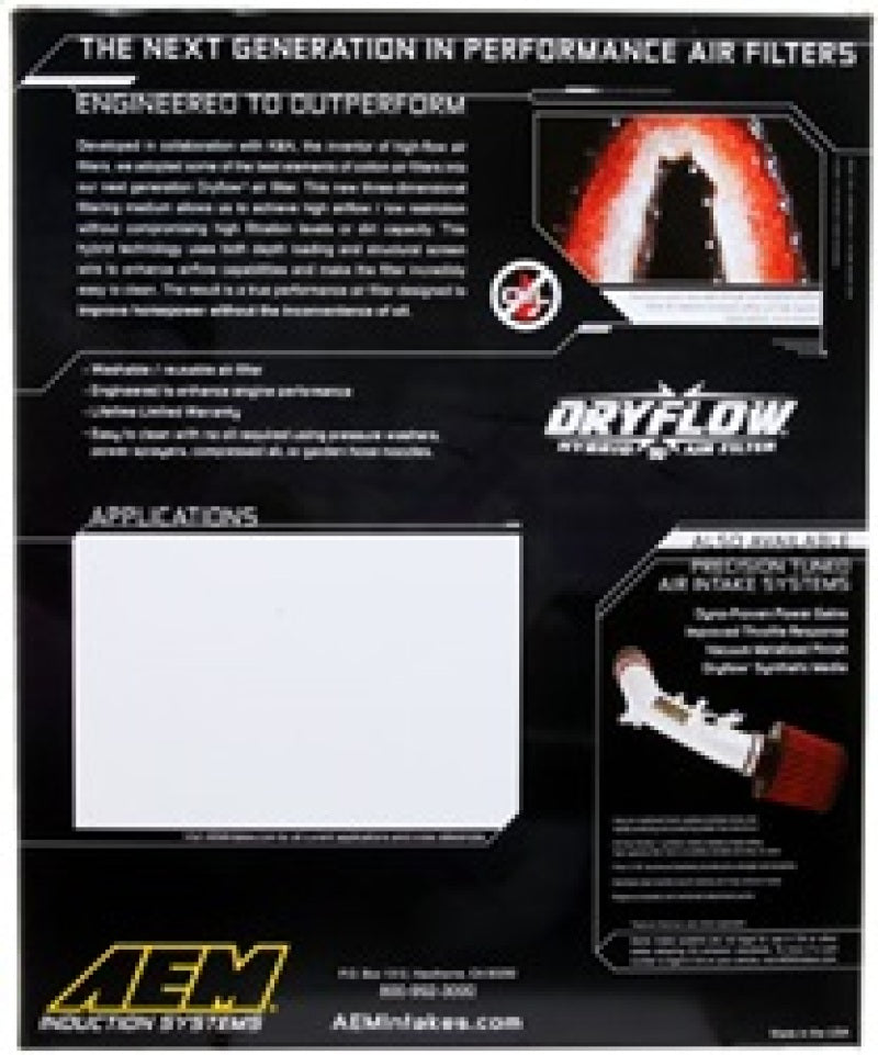 AEM Induction AEM 02-07 Dodge Ram 3.7L (V6)/4.7L-5.9L (V8) Dryflow Panel Air Filter