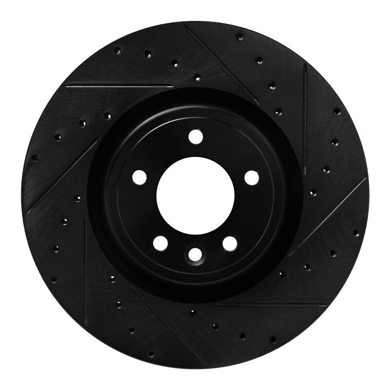 R1 Concepts R1 18-24 Land Rover Range Rover Front Right Drilled & Slotted Black Brake Rotor