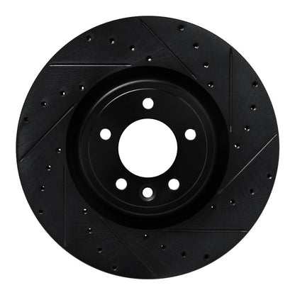 R1 Concepts R1 18-24 Land Rover Range Rover Front Right Drilled & Slotted Black Brake Rotor