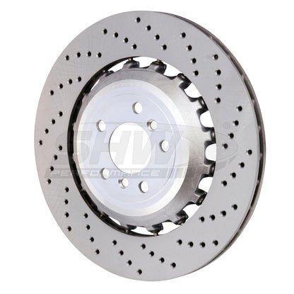 SHW Performance SHW 11-16 BMW M5 4.4L Right Rear Cross-Drilled Lightweight Brake Rotor (34212284104)