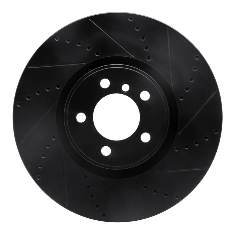 R1 Concepts R1 10-12 Land Rover Range Rover Front Right Drilled & Slotted Black Brake Rotor