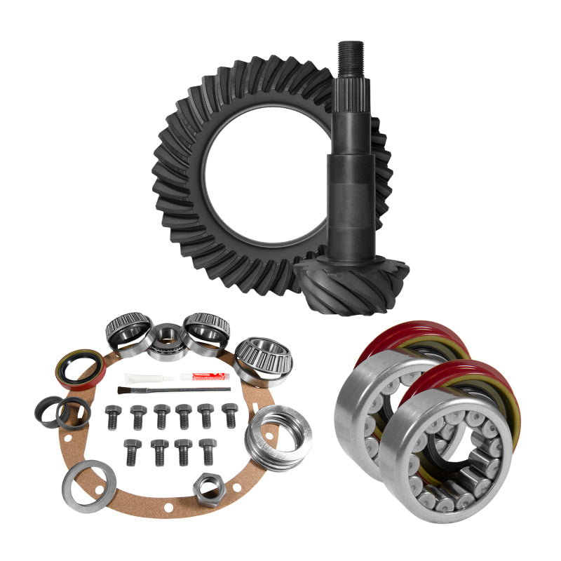 Yukon Gear & Axle Yukon Gear 8.5in GM 4.11 Rear Ring & Pinion Install Kit Axle Bearings 1.625in Case Journal