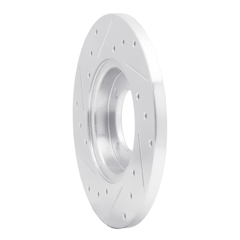R1 Concepts R1 74-87 Dodge COLT Front Right Drilled & Slotted Silver Brake Rotor