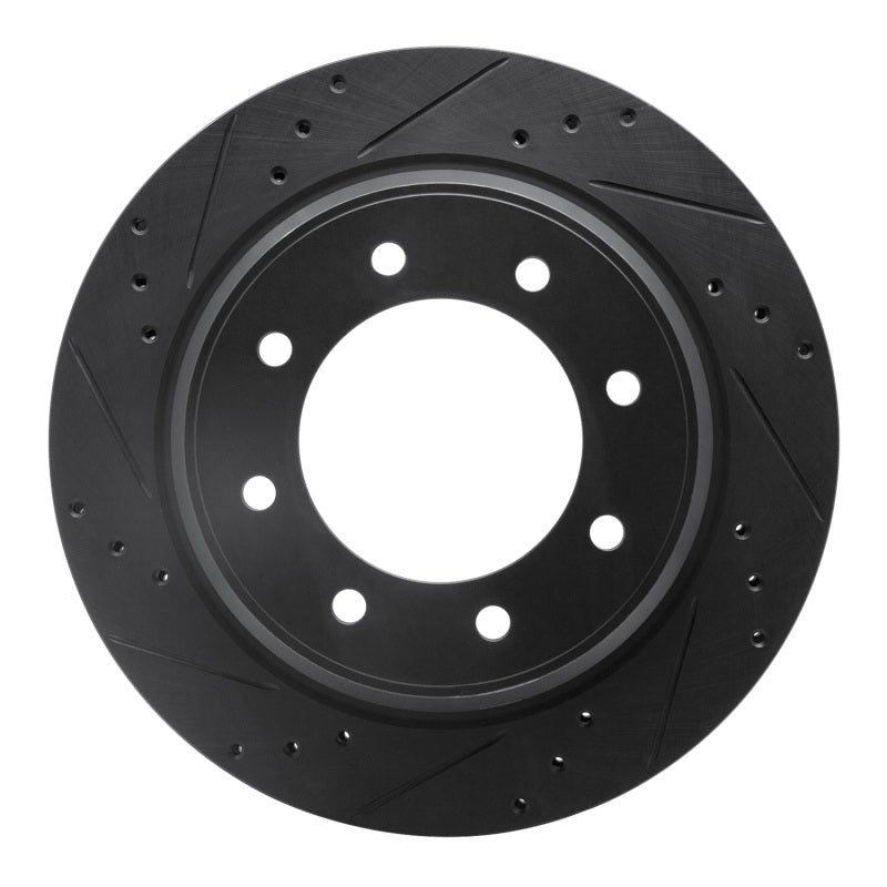 R1 Concepts R1 12-21 Nissan NV1500 Rear Left Drilled & Slotted Black Brake Rotor