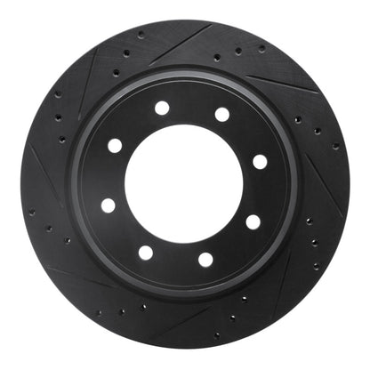 R1 Concepts R1 12-21 Nissan NV1500 Rear Left Drilled & Slotted Black Brake Rotor