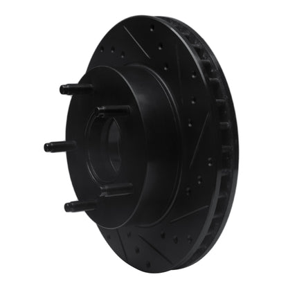 R1 Concepts R1 86-88 Ford Bronco Front Right Drilled & Slotted Black Brake Rotor
