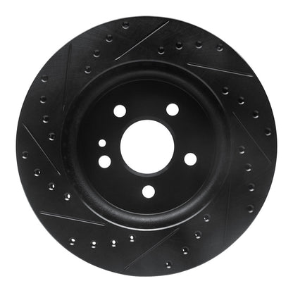R1 Concepts R1 98-05 Mercedes-Benz ML430 Front Right Drilled & Slotted Black Brake Rotor