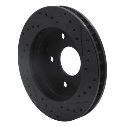 R1 Concepts R1 94-99 Dodge Ramcharger (Mexico) Front Left Drilled & Slotted Black Brake Rotor