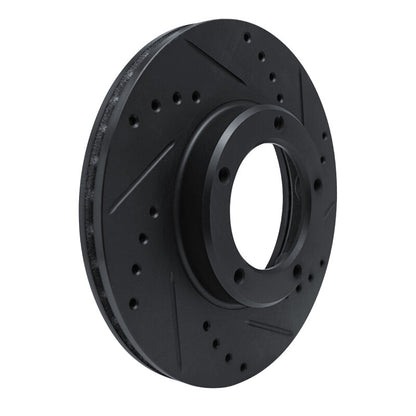 R1 Concepts R1 84-95 Toyota Pickup Front Right Drilled & Slotted Black Brake Rotor