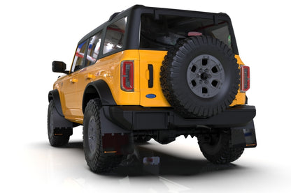 Rally Armor 21-25 Ford Bronco (Steel Bmpr + RB - NO Rptr/Sprt) Blk Mud Flap w/Area Blue Logo
