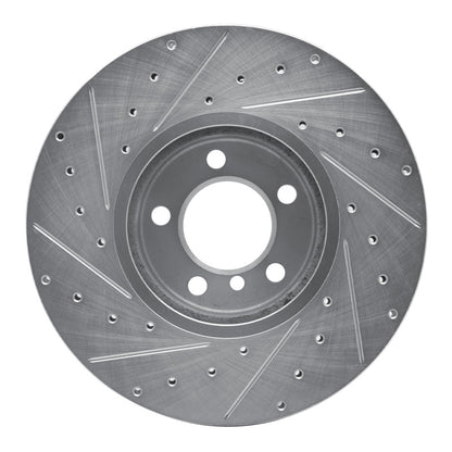 R1 Concepts R1 12-21 BMW 340I xDrive Front Right Drilled & Slotted Silver Brake Rotor