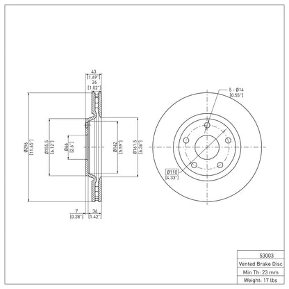 DFC 04-12 Chevrolet Malibu Front Brake Rotor