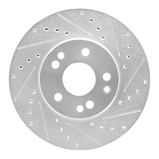 R1 Concepts R1 90-95 Mercedes-Benz 400E Front Right Drilled & Slotted Silver Brake Rotor