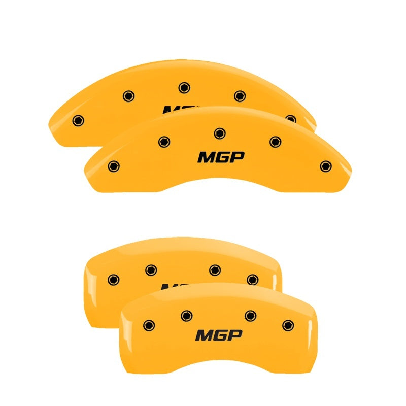 MGP 4 Caliper Covers Engraved Front & Rear MGP Yellow Finish Black Char 2006 Mini Cooper