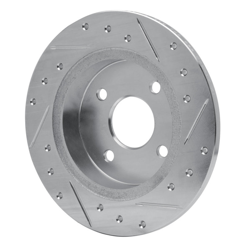 R1 Concepts R1 91-98 Saturn SW1 Rear Left Drilled & Slotted Silver Brake Rotor