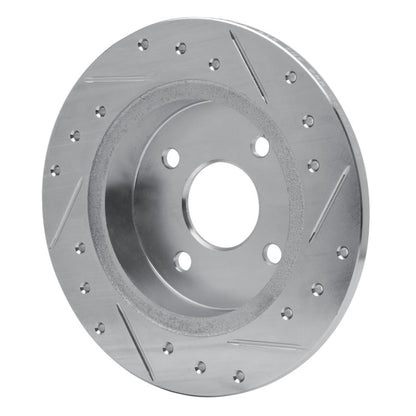 R1 Concepts R1 91-98 Saturn SW1 Rear Left Drilled & Slotted Silver Brake Rotor