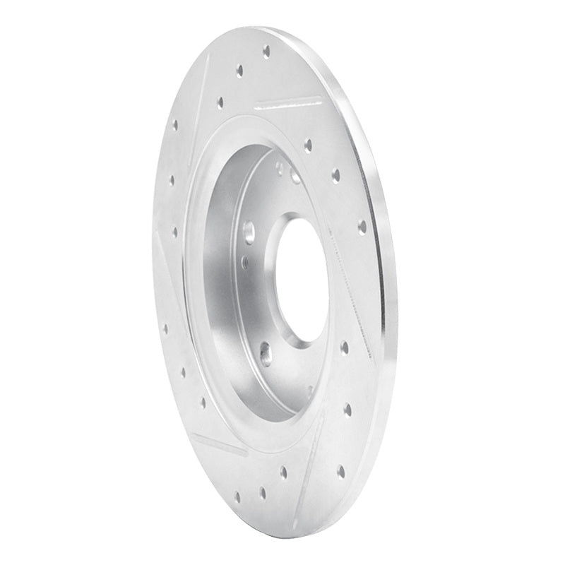 R1 Concepts R1 11-15 Honda CR-Z Rear Right Drilled & Slotted Silver Brake Rotor