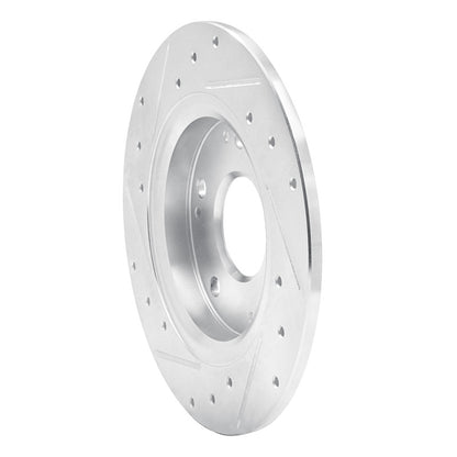 R1 Concepts R1 11-15 Honda CR-Z Rear Right Drilled & Slotted Silver Brake Rotor