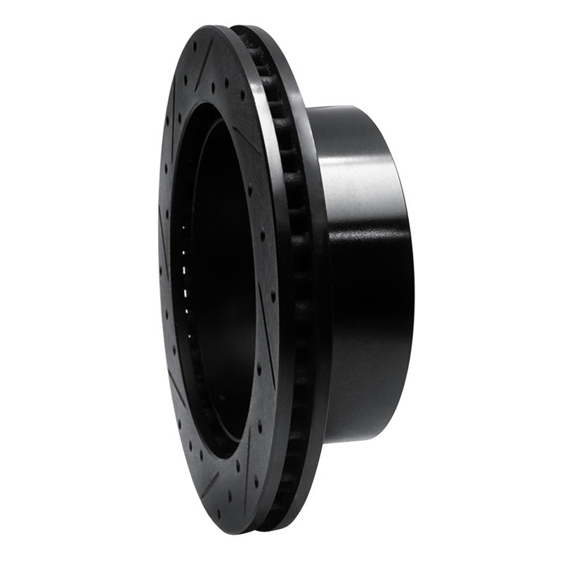R1 Concepts R1 99-07 Ford E-150 Econoline Rear Right Drilled & Slotted Black Brake Rotor