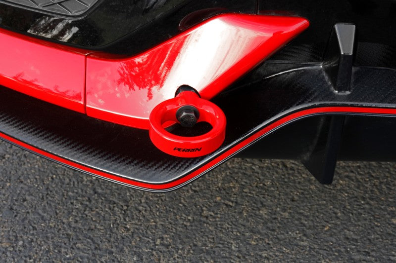 Perrin Performance PERRIN 17-21 Honda Civic Si/Type R/Touring/Hatchback Tow Hook Kit Rear - Red