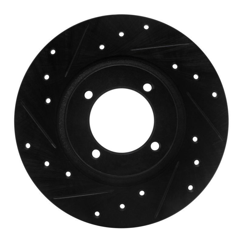 R1 Concepts R1 75-79 Toyota Corolla (US/Canada) Front Left Drilled & Slotted Black Brake Rotor
