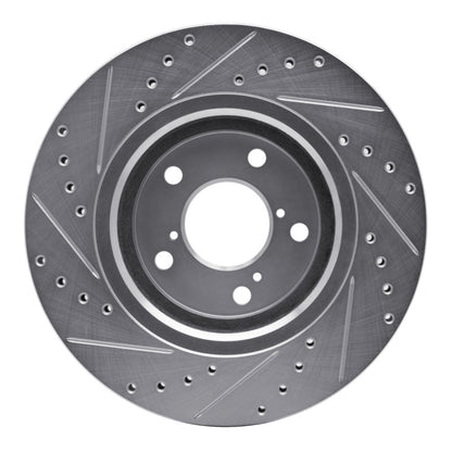 R1 Concepts R1 15-25 Acura MDX Front Right Drilled & Slotted Silver Brake Rotor