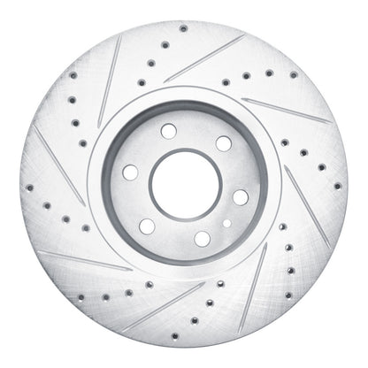 R1 Concepts R1 21-22 Chevrolet Colorado Front Right Drilled & Slotted Silver Brake Rotor