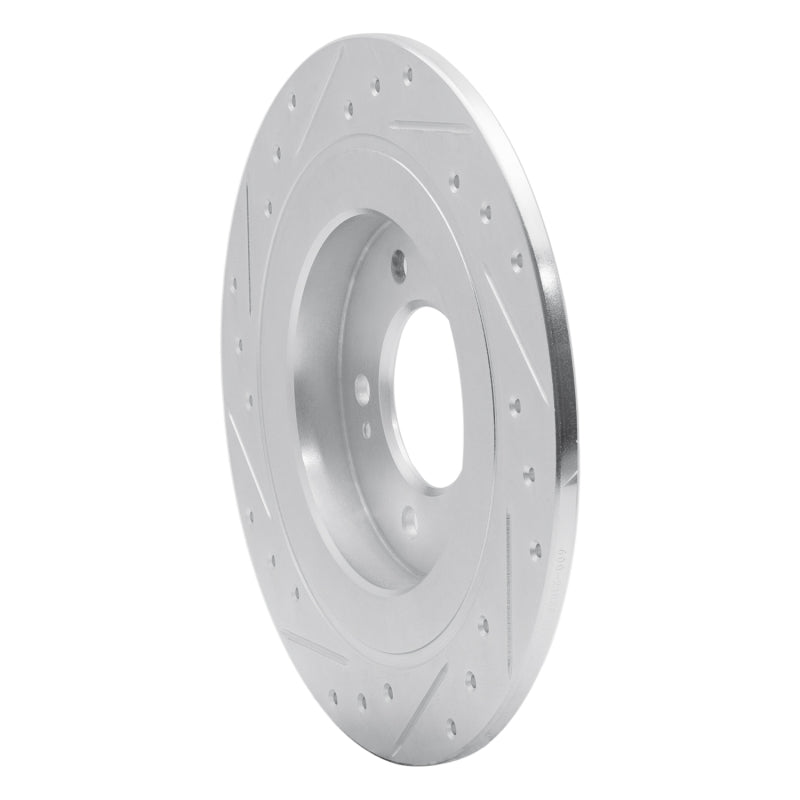 R1 Concepts R1 17-23 Hyundai Kona EV Rear Right Drilled & Slotted Silver Brake Rotor