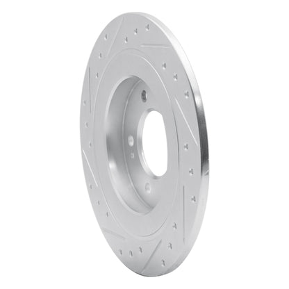R1 Concepts R1 17-23 Hyundai Kona EV Rear Right Drilled & Slotted Silver Brake Rotor