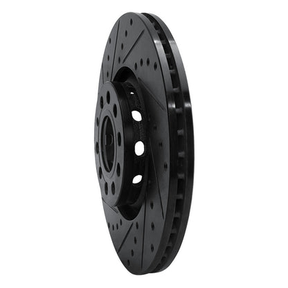 R1 Concepts R1 97-06 Audi A6 (USA/Canada) Front Left Drilled & Slotted Black Brake Rotor