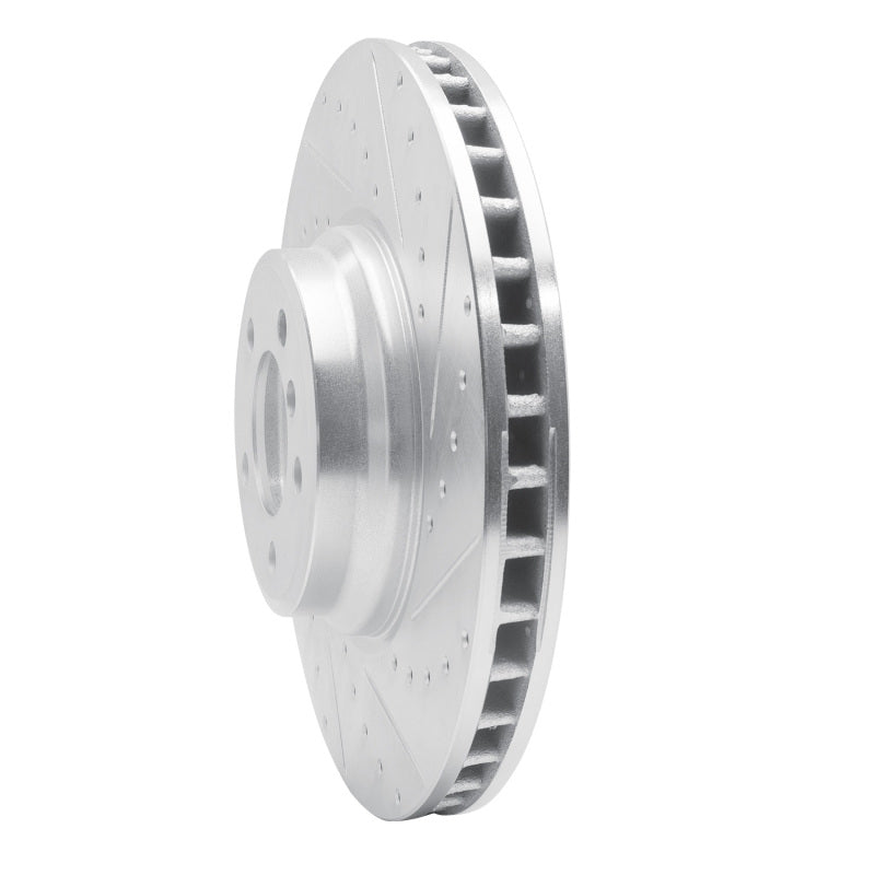 R1 Concepts R1 07-08 BMW ALPINA B7 Front Right Drilled & Slotted Silver Brake Rotor