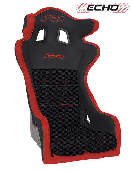 PRP Seats PRP Echo Composite Seat- Black/Red (PRP Red Outline/Delta Red- Red Stitching)