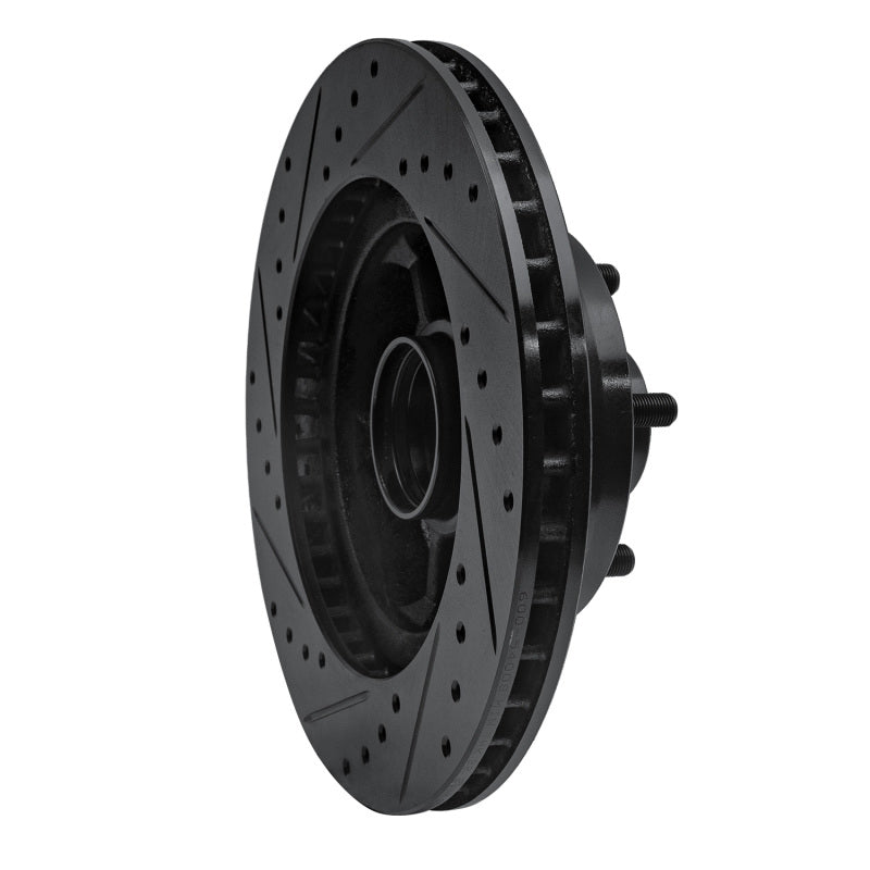 R1 Concepts R1 68-73 Ford Mustang Front Right Drilled & Slotted Black Brake Rotor
