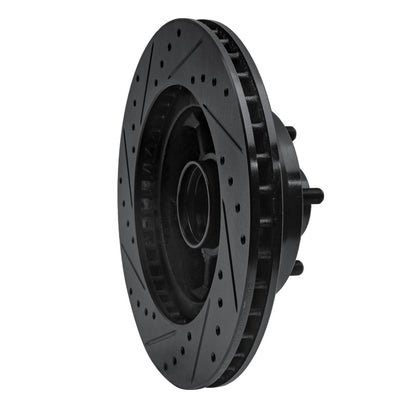 R1 Concepts R1 68-73 Ford Mustang Front Right Drilled & Slotted Black Brake Rotor
