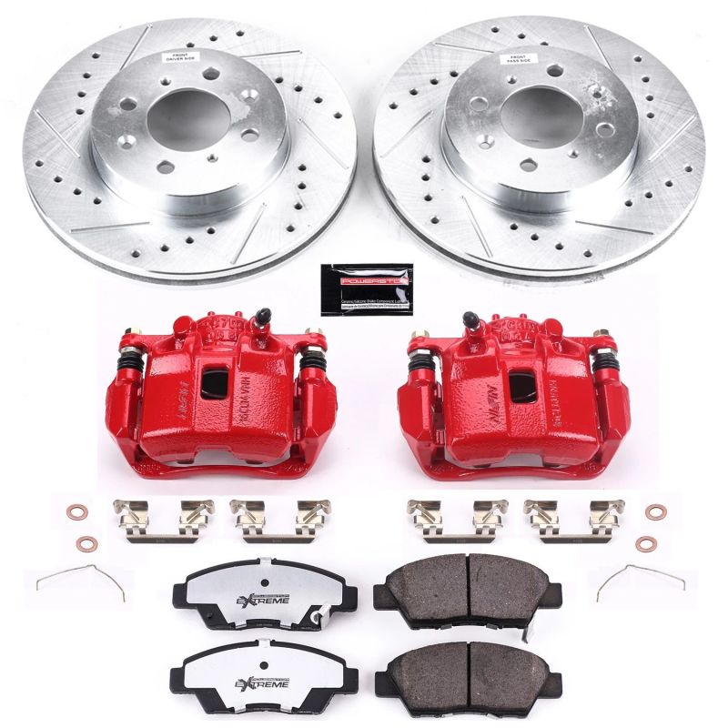 PowerStop Power Stop 09-14 Honda Fit Front Z26 Street Warrior Brake Kit w/Calipers