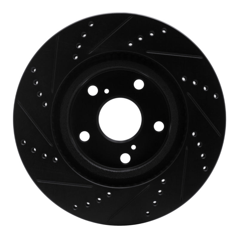 R1 Concepts R1 08-09 Porsche Cayenne Front Right Drilled & Slotted Black Brake Rotor