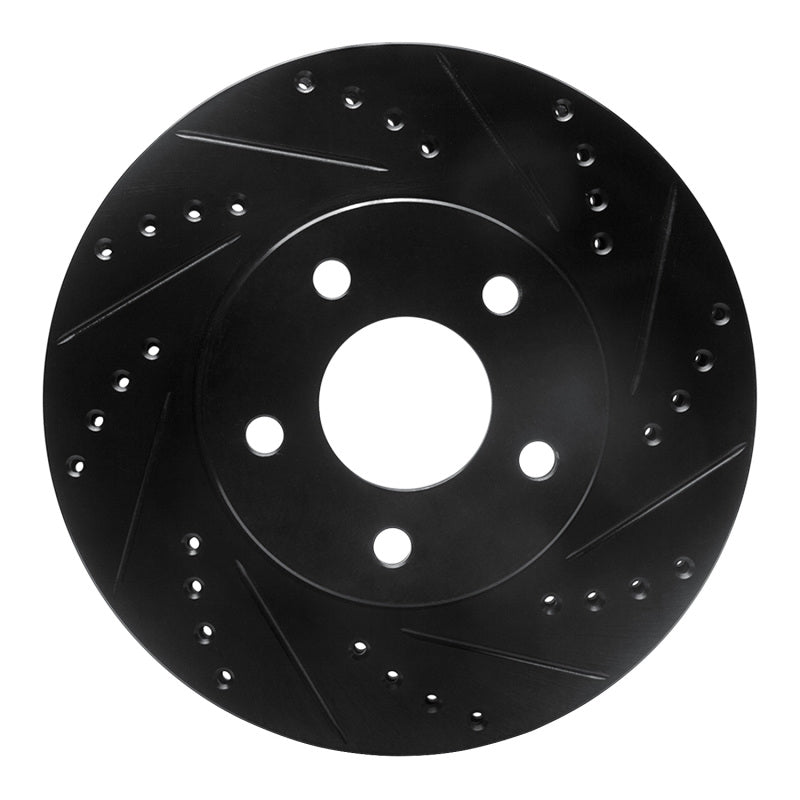 R1 Concepts R1 07-10 Chevrolet Cobalt Front Right Drilled & Slotted Black Brake Rotor