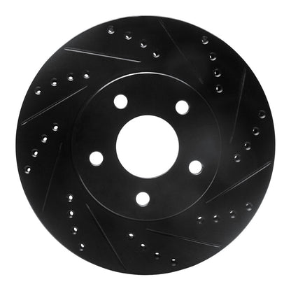 R1 Concepts R1 07-10 Chevrolet Cobalt Front Right Drilled & Slotted Black Brake Rotor