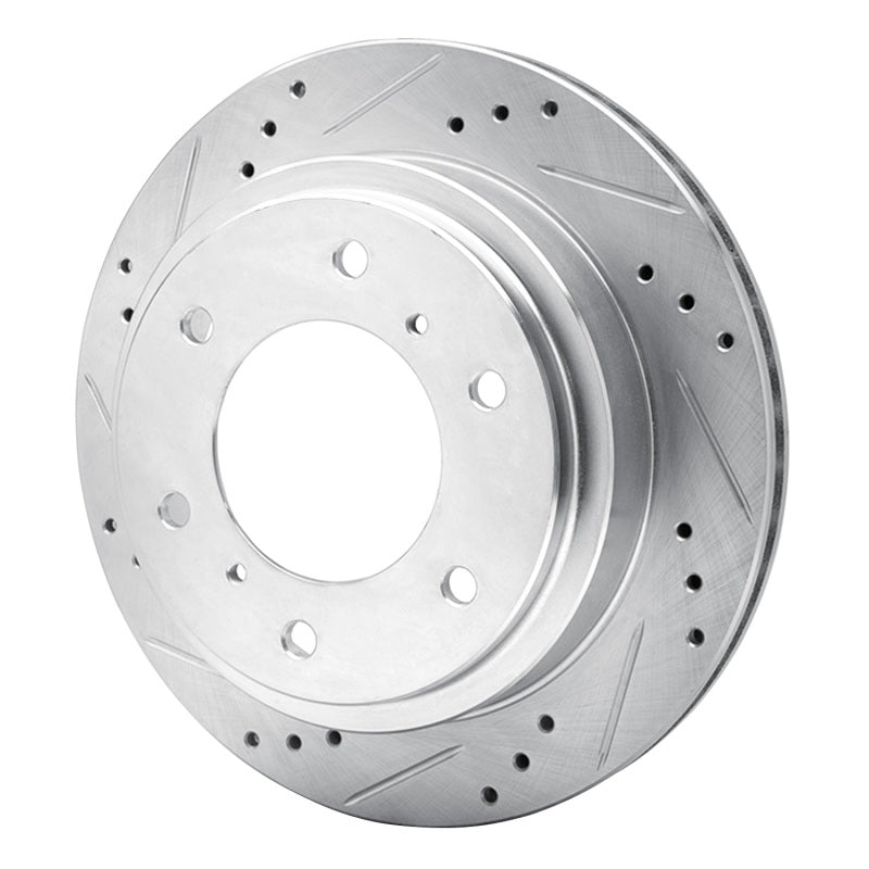 R1 Concepts R1 00-06 Mitsubishi Montero Rear Left Drilled & Slotted Silver Brake Rotor