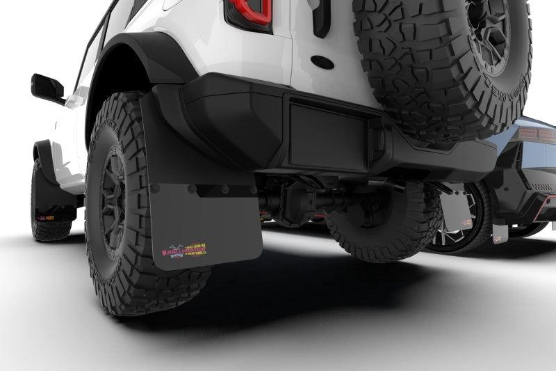 Rally Armor 21-25 Ford Bronco RB-PL Running Board-Plastic Rear Bumper Black Mud Flap BCE Pink Logo
