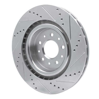 R1 Concepts R1 00-06 Jaguar XJR Front Left Drilled & Slotted Silver Brake Rotor