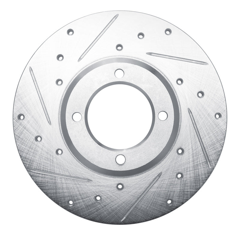 R1 Concepts R1 79-81 Toyota Celica Front Left Drilled & Slotted Silver Brake Rotor